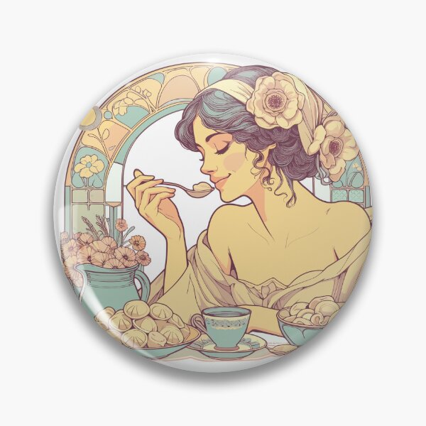 Item preview, Pelmeni beautiful woman Art Nouveau grace gift designed and sold by Pineapple-Tree.