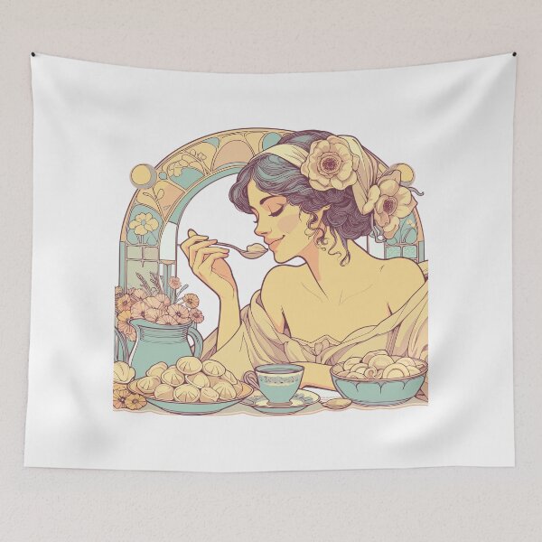 Item preview, Pelmeni beautiful woman Art Nouveau grace gift designed and sold by Pineapple-Tree.