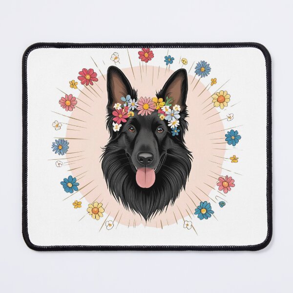 Item preview, Floral Silhouette of a Groenendael designed and sold by GoodyPaws.