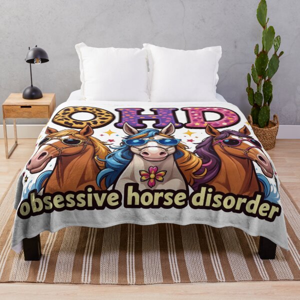 Item preview, Obsessive Horse Disorder - Colorful Equestrian Art designed and sold by latelierdechris.