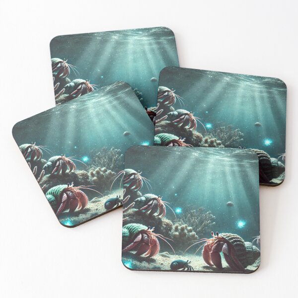 Item preview, Nocturnal Hermit Crabs | Bioluminescent Ocean Night designed and sold by NocturnalNook.