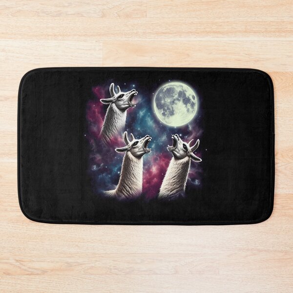 Item preview, Three Llamas Alpacas Howling at Moon Funny Weird Cursed Meme designed and sold by Kimberley King Art  King Art.