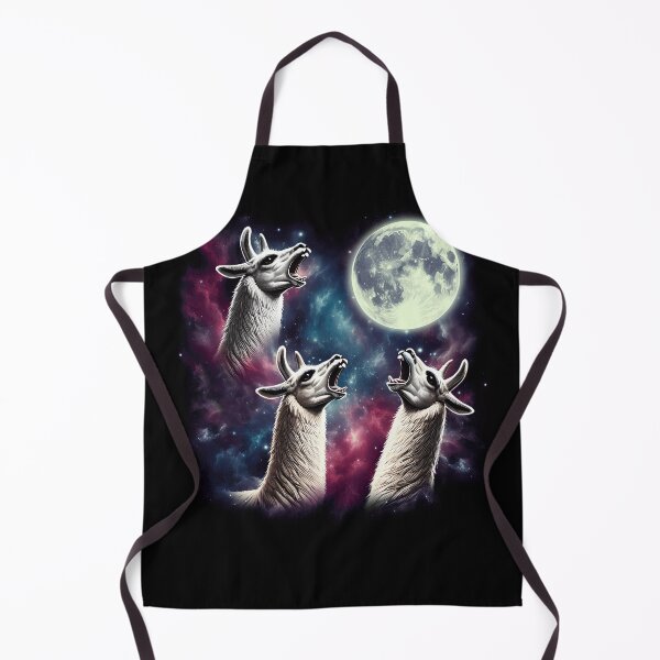 Item preview, Three Llamas Alpacas Howling at Moon Funny Weird Cursed Meme designed and sold by Kimberley King Art King Art.