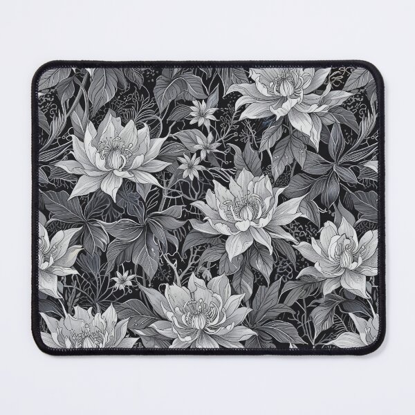 Item preview, Monochrome of Tropical Flowers on Dark Background designed and sold by CoolPixels.