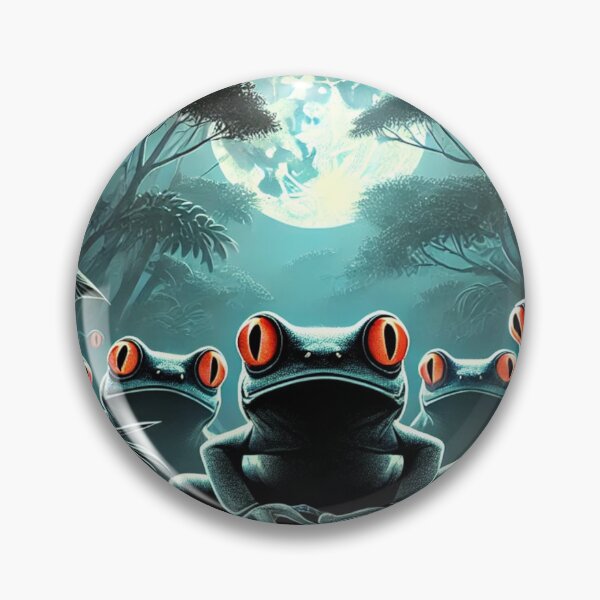 Item preview, Glowing Tree Frog Eyes at Night – Mysterious Jungle Wildlife designed and sold by NocturnalNook.