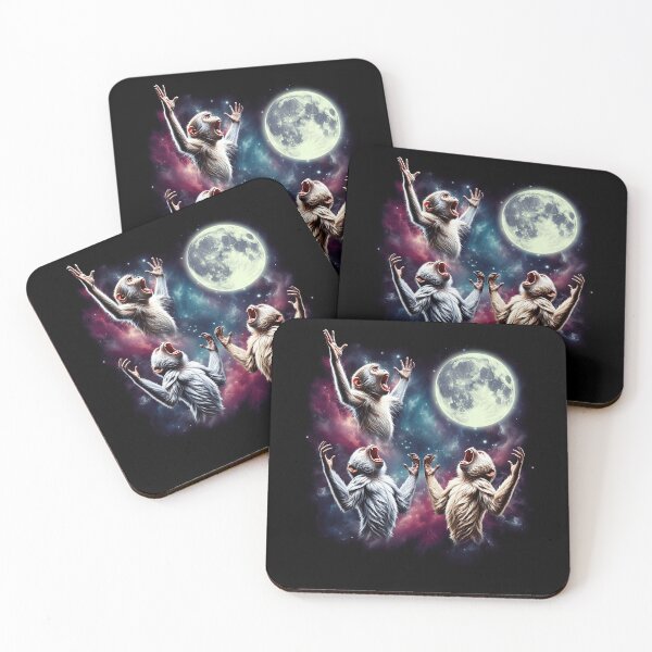 Item preview, Three Monkeys Howling at Moon Funny Weird Cursed Meme designed and sold by Kimberley King Art  King Art.