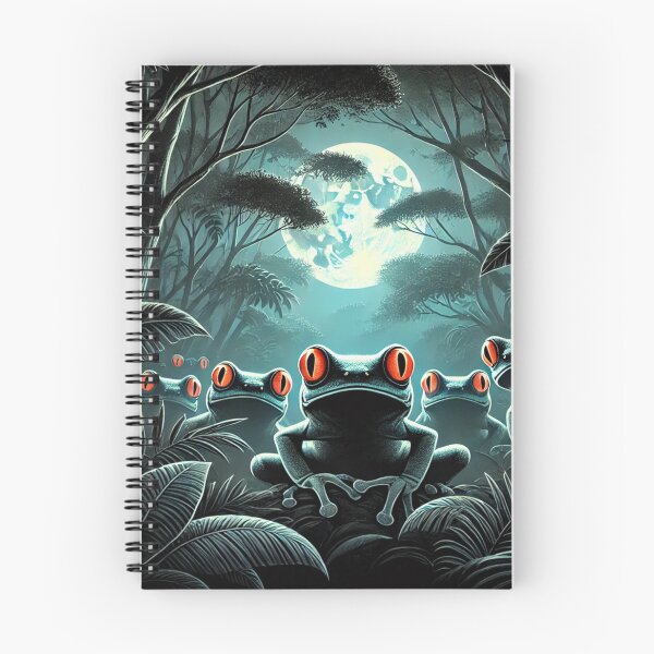 Item preview, Glowing Tree Frog Eyes at Night – Mysterious Jungle Wildlife designed and sold by NocturnalNook.