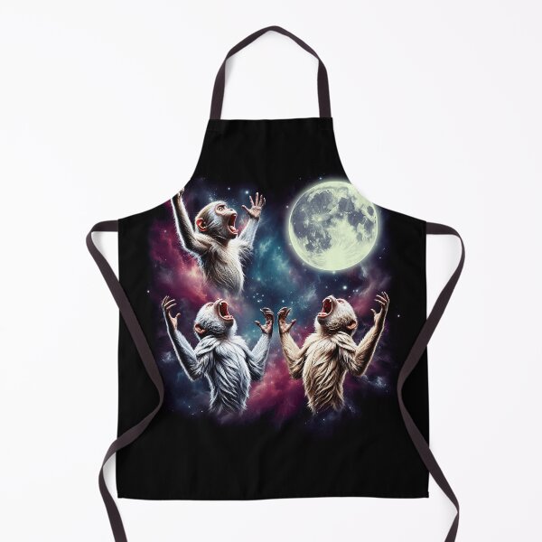 Item preview, Three Monkeys Howling at Moon Funny Weird Cursed Meme designed and sold by Kimberley King Art King Art.