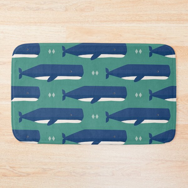 Item preview, Sperm whales on blue designed and sold by reneesillus.