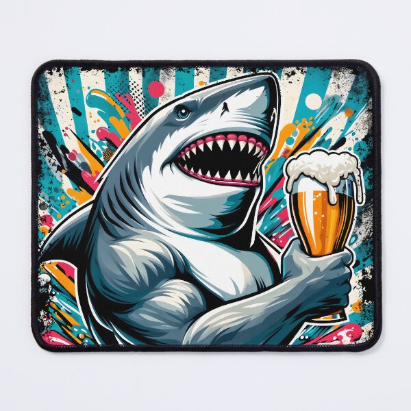 Item preview, Shark with Beer - Swim Fast Drink Slow designed and sold by QuirkySpark.