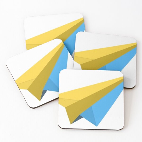 Item preview, yellow blue paper airplane designed and sold by KnJ-Hangers.