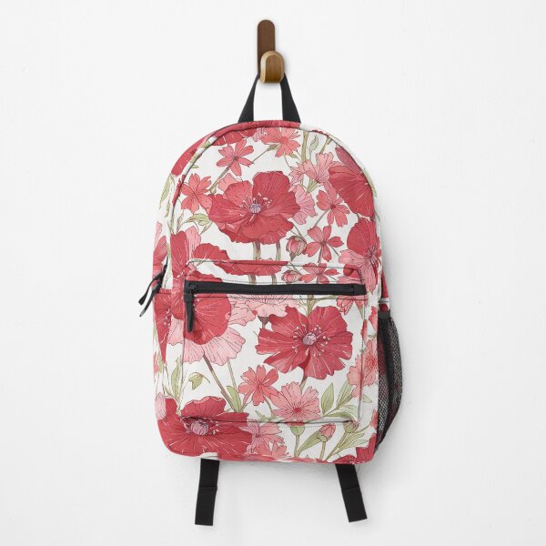 Item preview, Red and Pink Floral Illustration With Greenery designed and sold by CoolPixels.