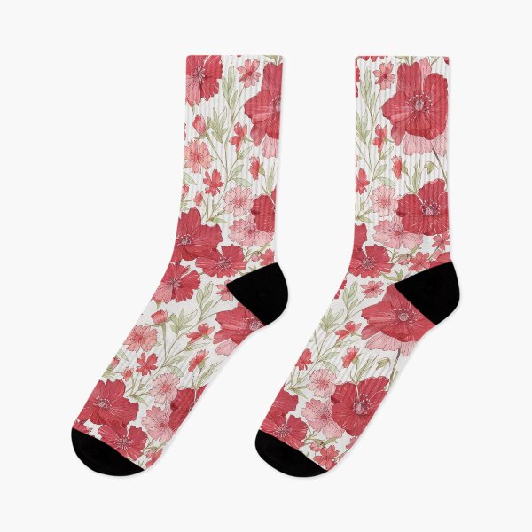 Item preview, Red and Pink Floral Illustration With Greenery designed and sold by CoolPixels.