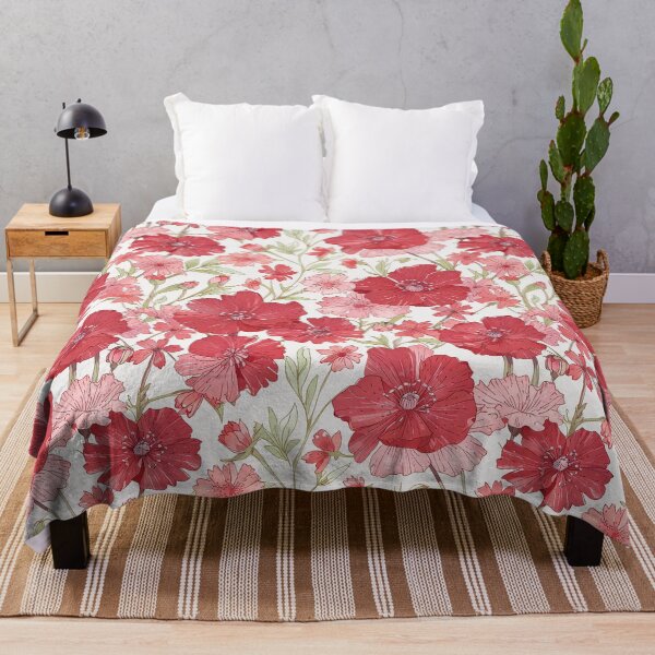Item preview, Red and Pink Floral Illustration With Greenery designed and sold by CoolPixels.