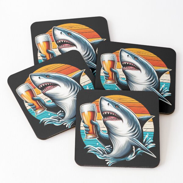 Item preview, Shark with Beer - Great Bites Cold Pints designed and sold by QuirkySpark.