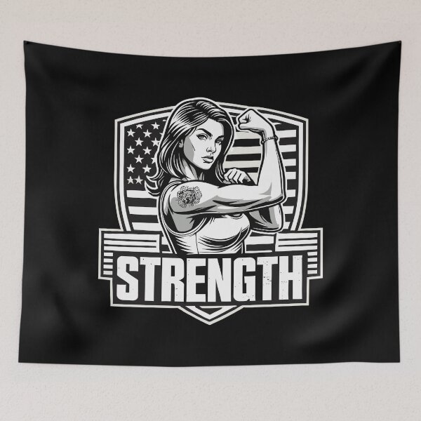 Item preview, Strength strong woman American cool gift designed and sold by Pineapple-Tree.