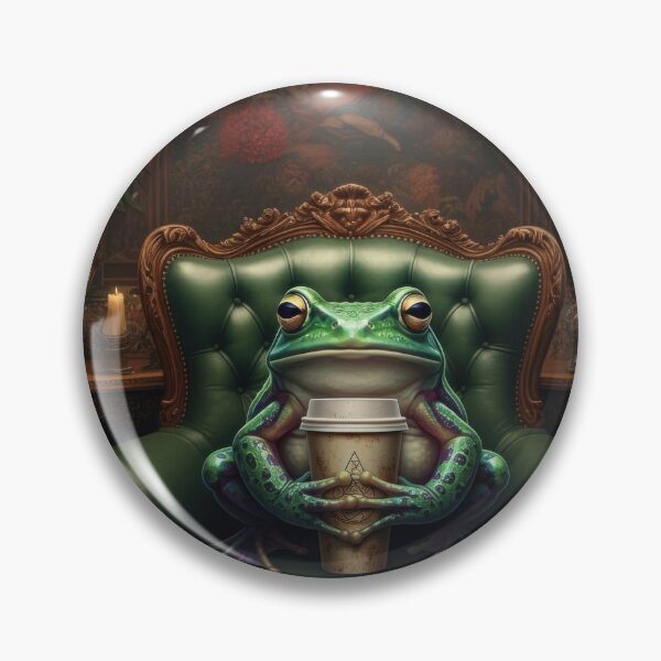 Item preview, Coffee Frog in Green Chair designed and sold by HabitableMoons.