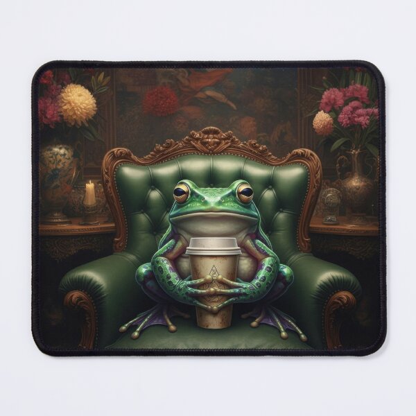 Item preview, Coffee Frog in Green Chair designed and sold by HabitableMoons.