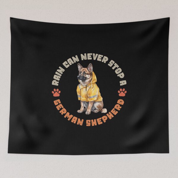 Item preview, German Shepherd Raincoat Watercolor Wolf Dog Yellow Trench Coat designed and sold by eclecTEEq.