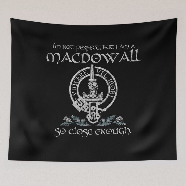 Item preview, Macdowall clan Scottish surname crest badge motto tartan sporran kilt men women designed and sold by Clan1093.
