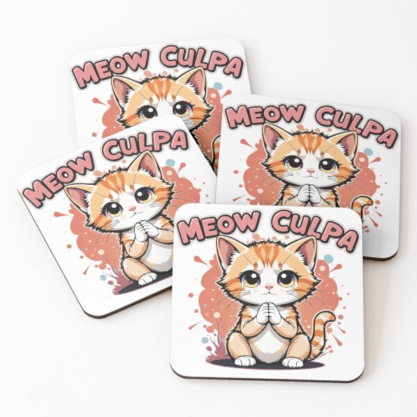 Item preview, Meow Culpa - Apologetic Cat Kawaii Art designed and sold by latelierdechris.