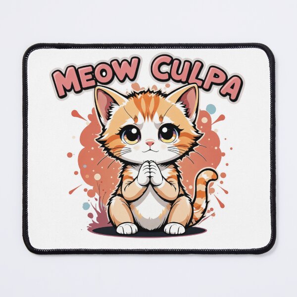 Item preview, Meow Culpa - Apologetic Cat Kawaii Art designed and sold by latelierdechris.