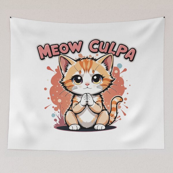Item preview, Meow Culpa - Apologetic Cat Kawaii Art designed and sold by latelierdechris.