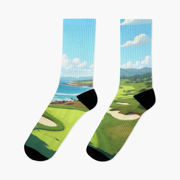 Item preview, Serene Coastal Golf Course - Artistic Landscape Print designed and sold by AbstractAuraArt.
