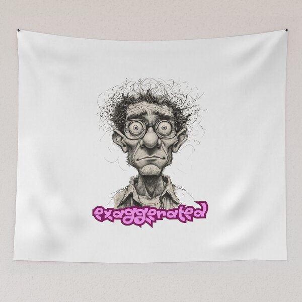 Item preview, Bold Black-and-White Exaggerated Caricature of a Male Face – Striking Graphic Portrait designed and sold by Colorful-Garden.