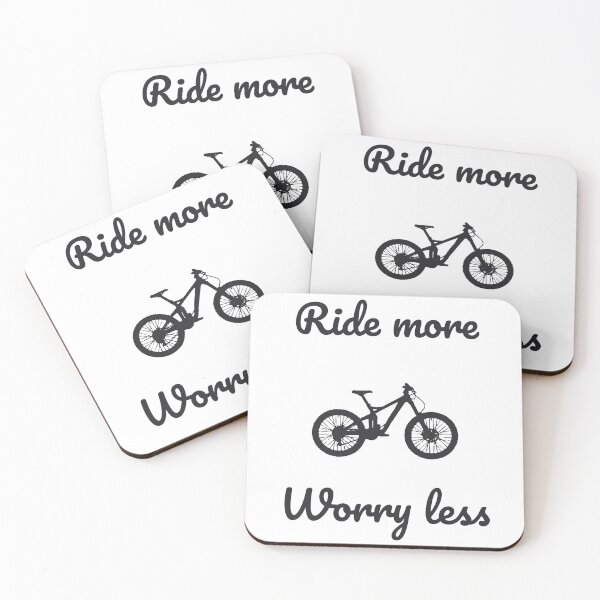 Item preview, Ride More, Worry Less_V2 – Minimalist Cycling Quote designed and sold by KarlMast.