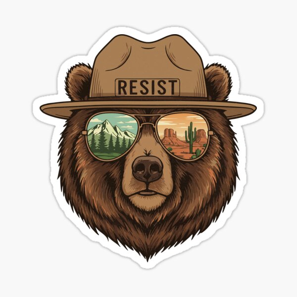 Vista previa del artículo con la obra «Resiste al oso - Servicio de Parques Nacionales Alt», diseñado y vendido por RoarNMore.
