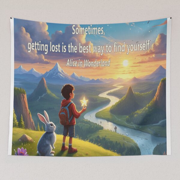 Item preview, Alice in Wonderland Children's Quote - "Sometimes getting lost is the best way to find yourself" - designed and sold by EdicionesJML.