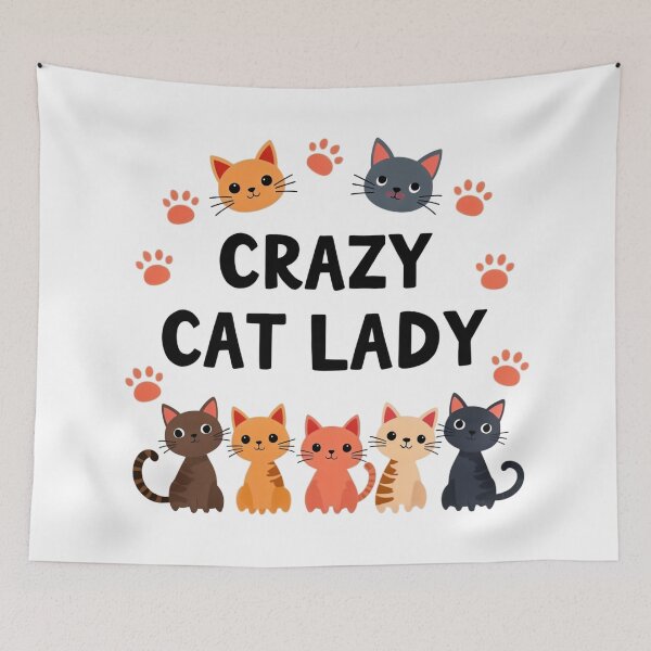 Item preview, Crazy Cat Lady - Fun and Adorable Feline Design designed and sold by latelierdechris.