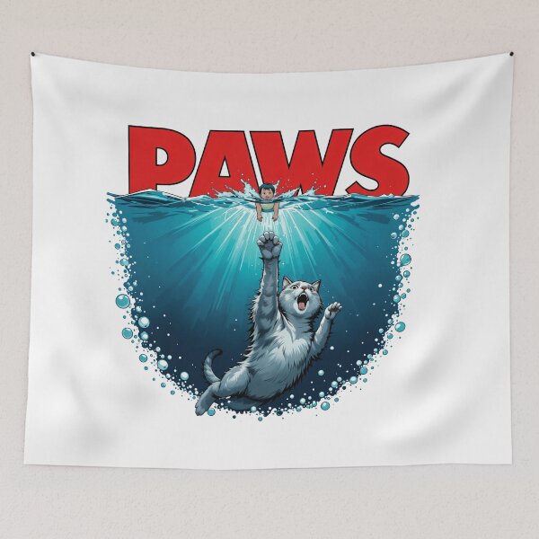 Item preview, Paws Cat Attack Parody - Funny Movie-Inspired Design designed and sold by latelierdechris.