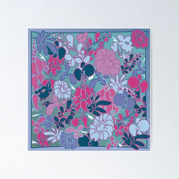 Item preview, Wildflower Bouquet in its palette of blues and pinks designed and sold by JoseYeste.
