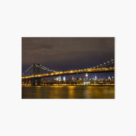 Artikel-Vorschau von Williamsburg Bridge bei Nacht mit Skyline von NYC, designt und verkauft von Aure50.