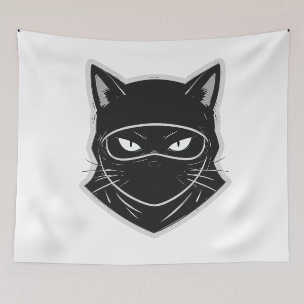 Item preview, Ninja Cat Mask - Stealthy Feline Artwork designed and sold by latelierdechris.