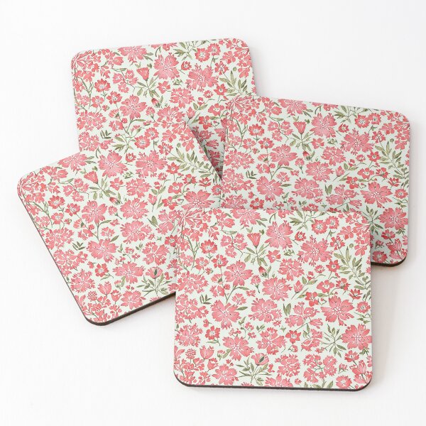 Item preview, Seamless Pink Floral Pattern with Green Leaves designed and sold by CoolPixels.