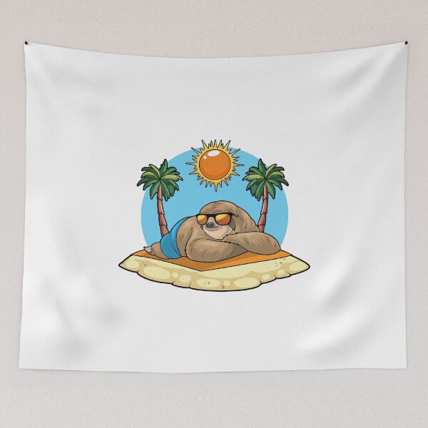 Item preview, Sloth Summer Palm trees designed and sold by Snabdesign84.