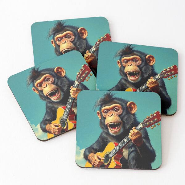 Item preview, cute monkey playing classical guitar designed and sold by Dogandesighn.