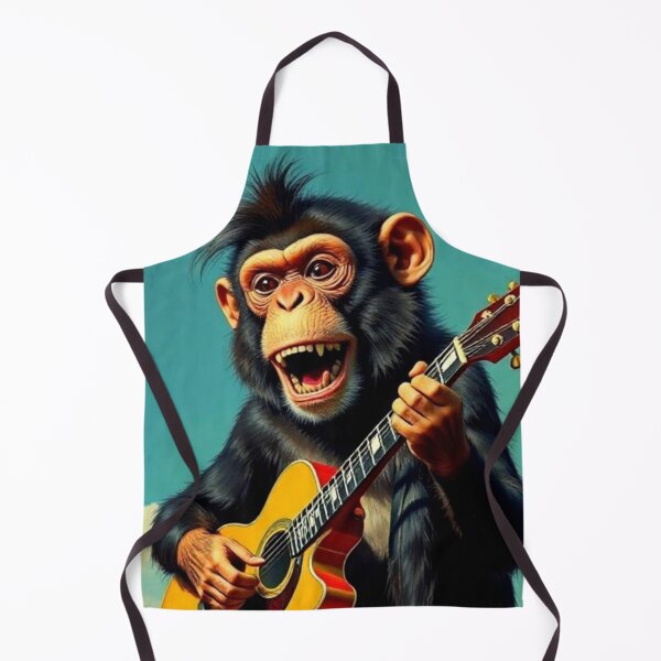 Item preview, cute monkey playing classical guitar designed and sold by Dogandesighn.