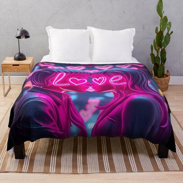 Item preview, Cyberpunk Neon Love – Futuristic Romantic Couple Illustration designed and sold by FusionCipher.