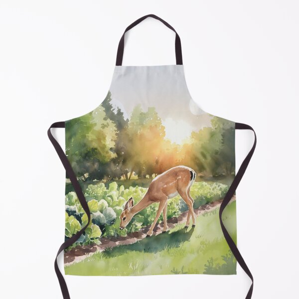 Item preview, Serene Backyard Scene with Grazing Deer and Lush Greenery designed and sold by AnimalAirtistry.