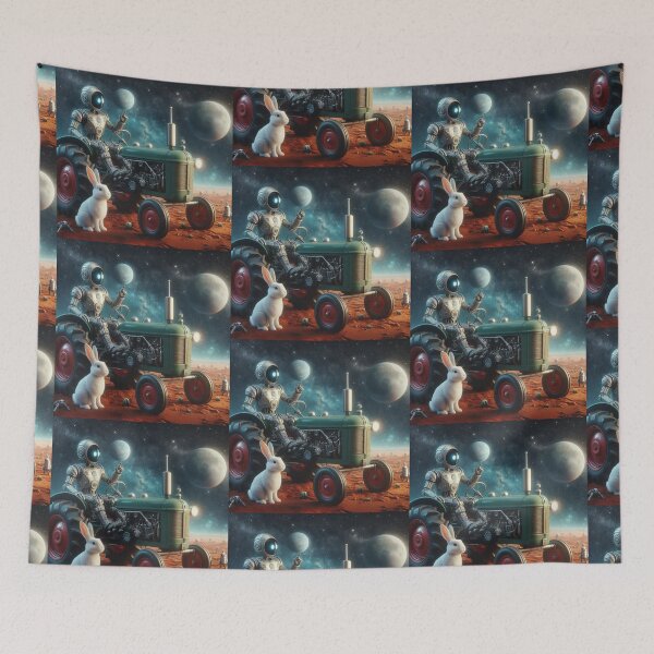 Item preview, robot and cute white rabbit designed and sold by Dogandesighn.