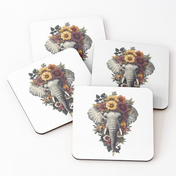 Item preview, Vintage Floral Elephant designed and sold by bapupa.