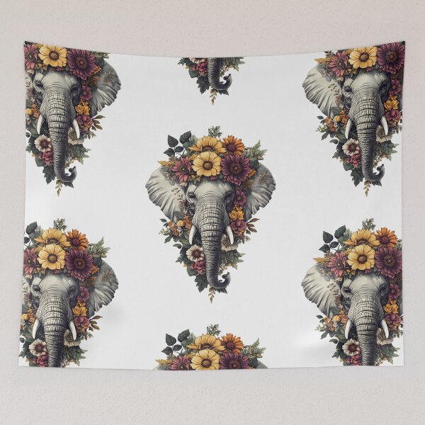 Item preview, Vintage Floral Elephant designed and sold by bapupa.