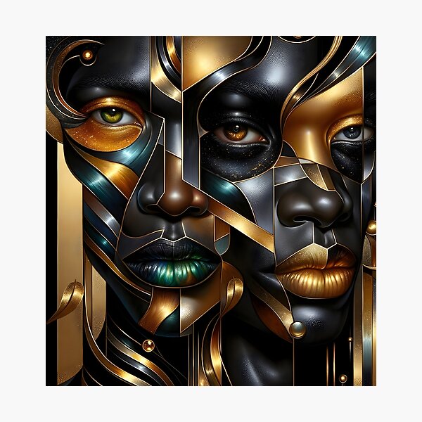 Item preview, Futuristic Abstract Art with Metallic Accents designed and sold by houta.