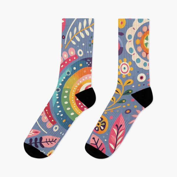 Item preview, Scandinavian Folk Art Spiral – Colourful Floral Whimsy by heidiannemorris designed and sold by FOLK ART FUSION by heidiannemorris.