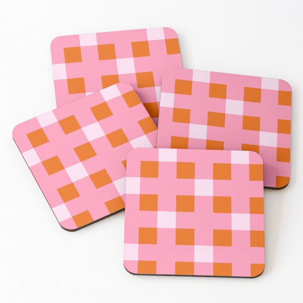 Item preview, Pink and Orange Geometric Cross Check Squares designed and sold by OneThreeSix.
