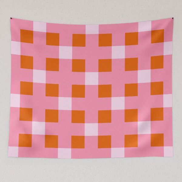 Item preview, Pink and Orange Geometric Cross Check Squares designed and sold by OneThreeSix.